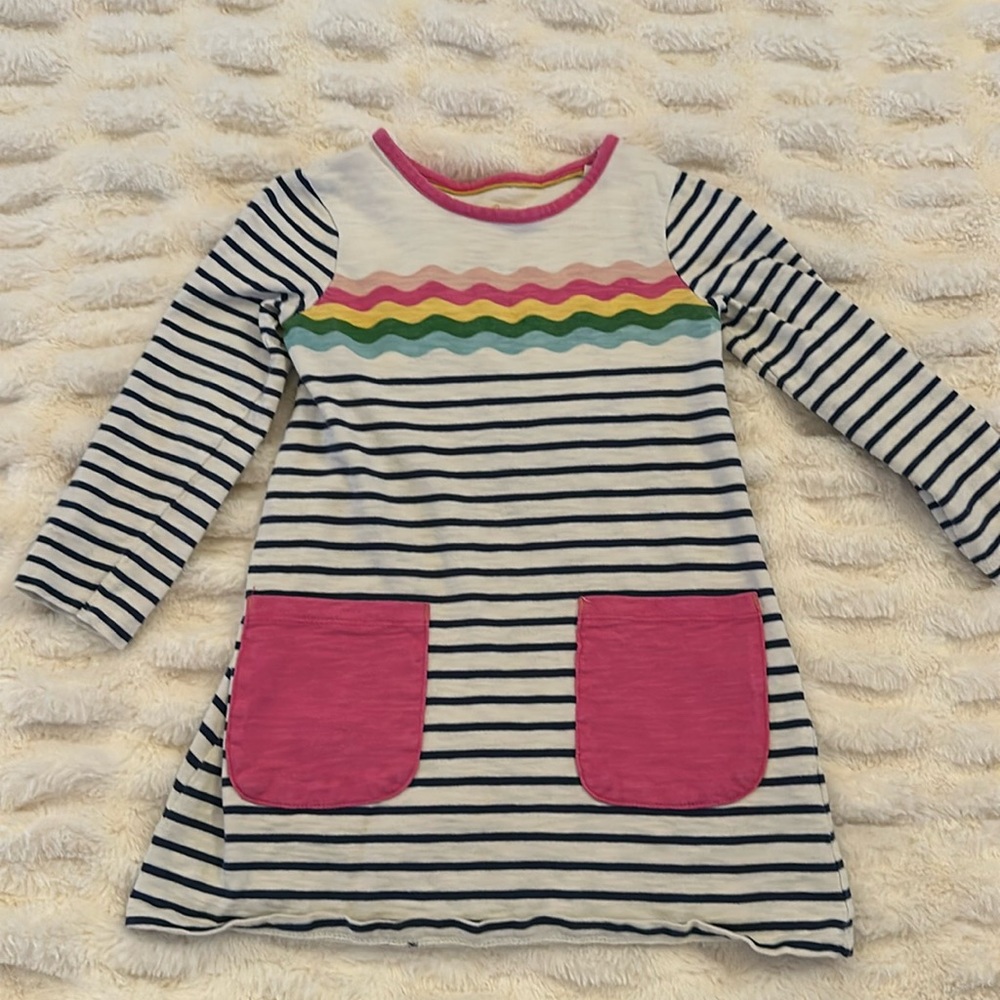 Mini Boden Long Sleeve Cotton Fun Dress with Pockets